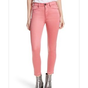 NEW • Rag & Bone • High Waist Skinny Jeans Pink Satin 25